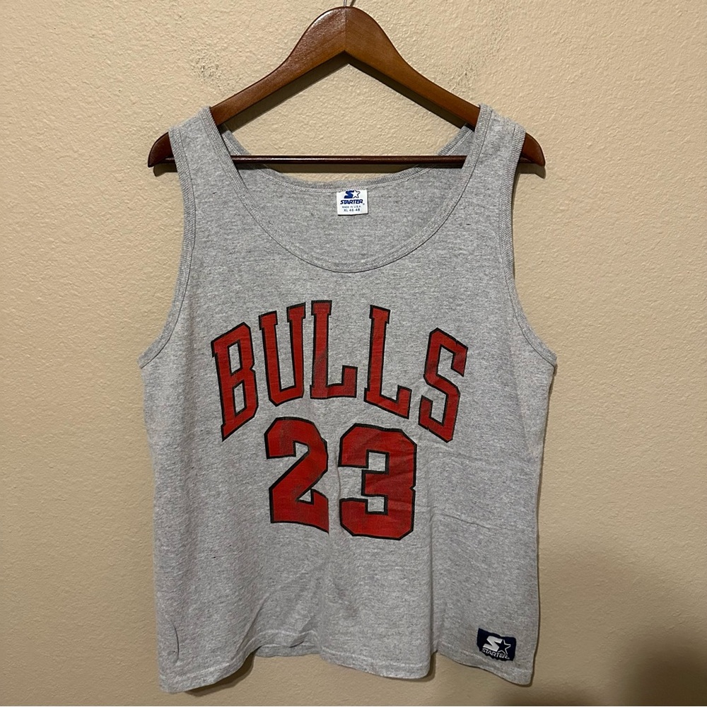 Vintage 90s Starter Michael Jordan Chicago Bulls Gray Tank Top